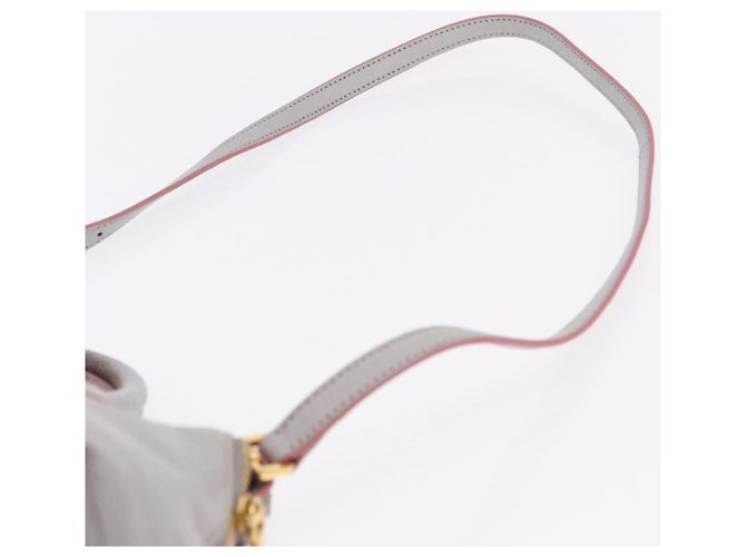 Miu Miu Hand Bag Leather 2way Gray Gold - vista 16