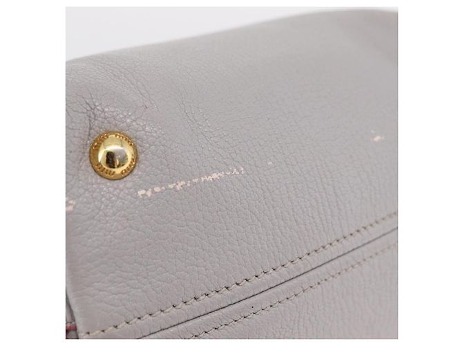 Miu Miu Hand Bag Leather 2way Gray Gold - vista 19