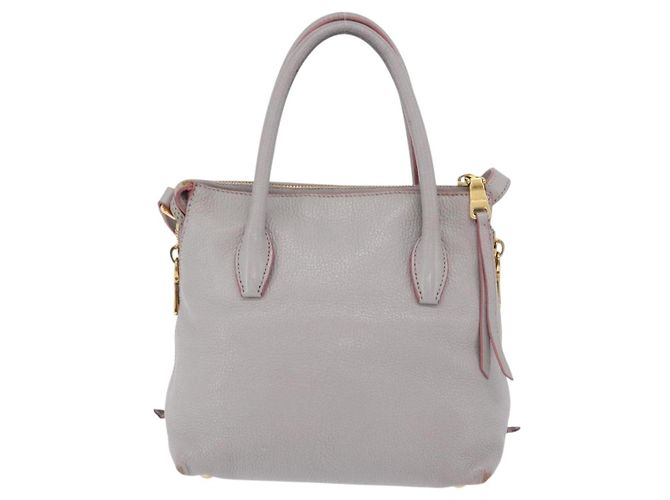 Miu Miu Hand Bag Leather 2way Gray Gold - vista 2