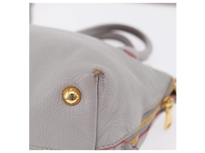 Miu Miu Hand Bag Leather 2way Gray Gold - vista 20