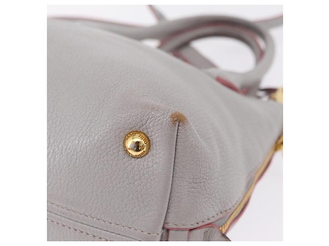 Miu Miu Hand Bag Leather 2way Gray Gold - vista 22