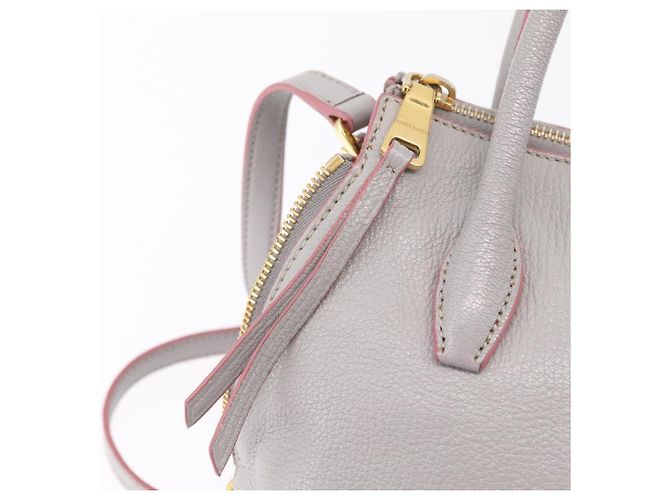 Miu Miu Hand Bag Leather 2way Gray Gold - vista 28