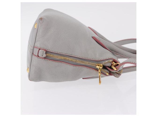 Miu Miu Hand Bag Leather 2way Gray Gold - vista 3