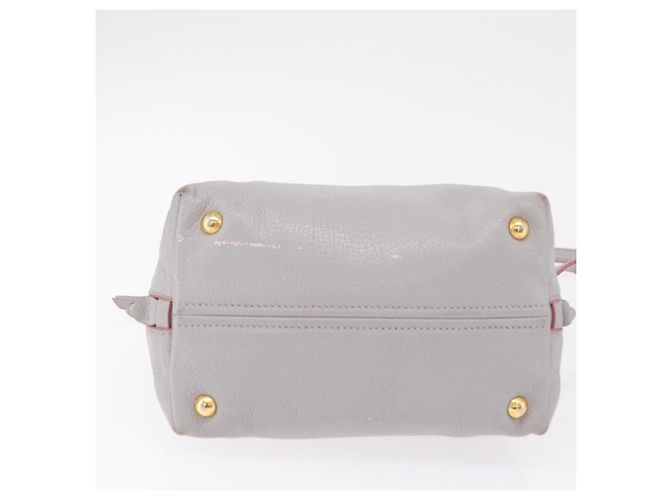 Miu Miu Hand Bag Leather 2way Gray Gold - vista 5