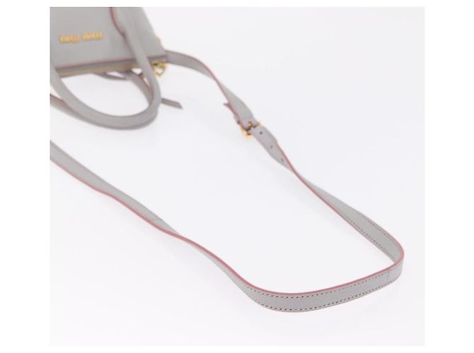 Miu Miu Hand Bag Leather 2way Gray Gold - vista 8