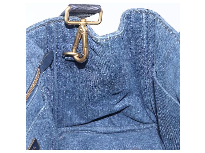 PRADA Canapa Hand Bag Denim 2way Blue Gold - vista 23