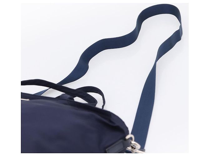 PRADA Tote Bag Nylon 2way Navy Silver - Ansicht 14