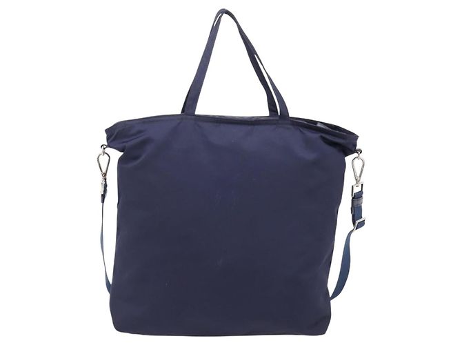 PRADA Tote Bag Nylon 2way Navy Silver - Ansicht 2