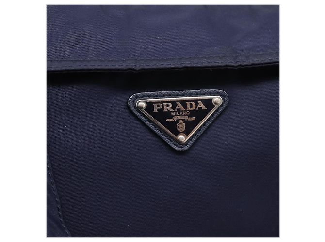 PRADA Tote Bag Nylon 2way Navy Silver - Ansicht 20