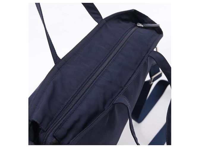 PRADA Tote Bag Nylon 2way Navy Silver - Ansicht 6