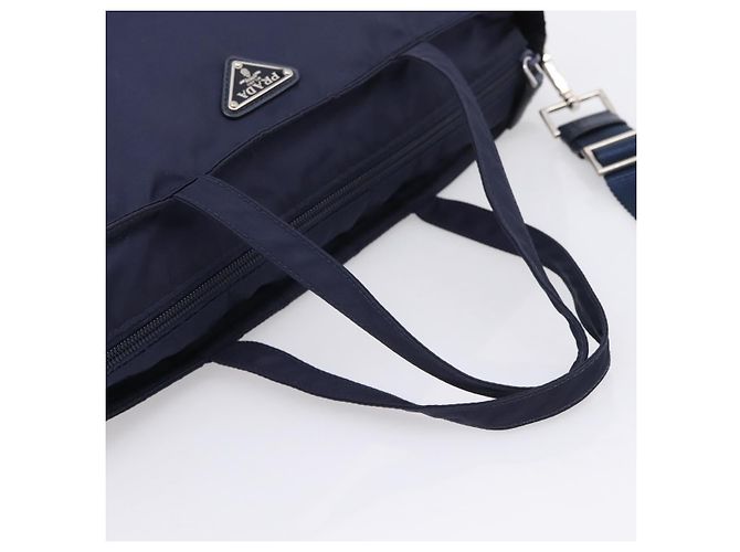 PRADA Tote Bag Nylon 2way Navy Silver - Ansicht 7