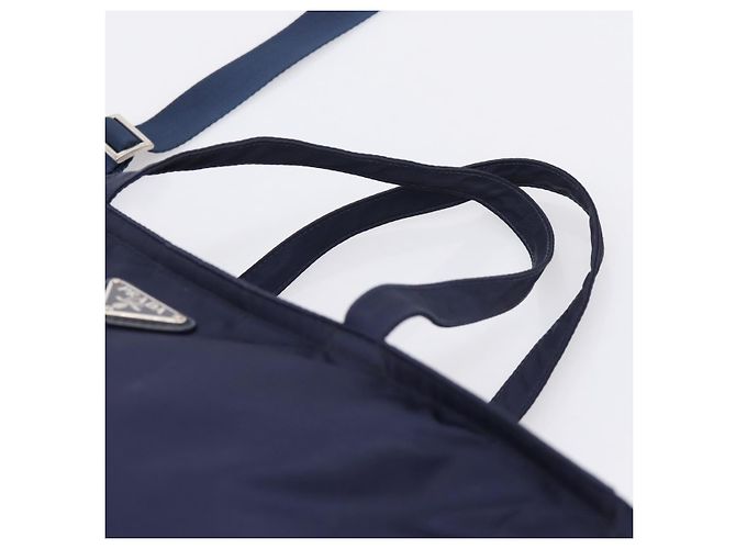 PRADA Tote Bag Nylon 2way Navy Silver - Ansicht 8