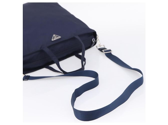 PRADA Tote Bag Nylon 2way Navy Silver - Ansicht 9
