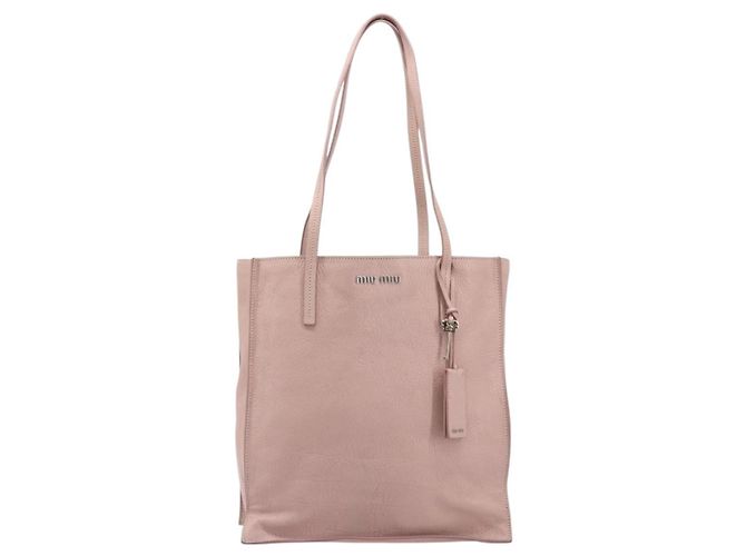 Miu Miu Tote Bag Leather Pink Silver - vista 13