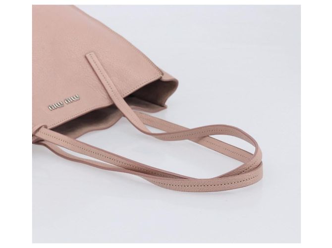Miu Miu Tote Bag Leather Pink Silver - vista 7