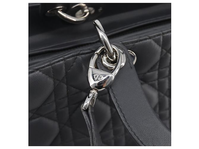 Christian Dior Lamb Skin Canage Lady Dior Hand Bag 2way Gray - vista 18
