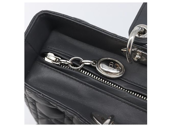 Christian Dior Lamb Skin Canage Lady Dior Hand Bag 2way Gray - vista 19