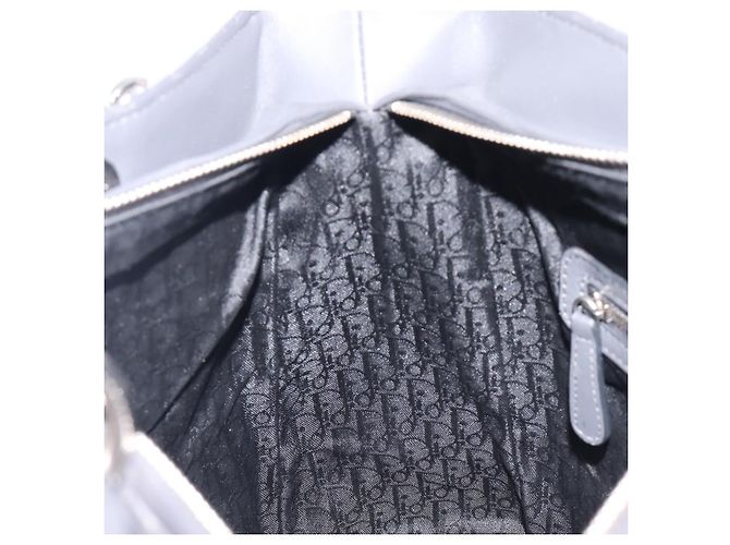 Christian Dior Lamb Skin Canage Lady Dior Hand Bag 2way Gray - vista 23