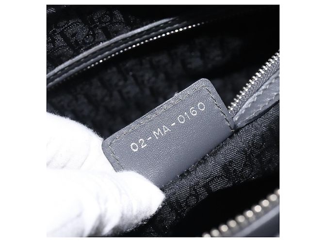 Christian Dior Lamb Skin Canage Lady Dior Hand Bag 2way Gray - vista 26