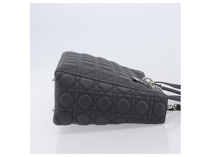 Christian Dior Lamb Skin Canage Lady Dior Hand Bag 2way Gray - vista 4