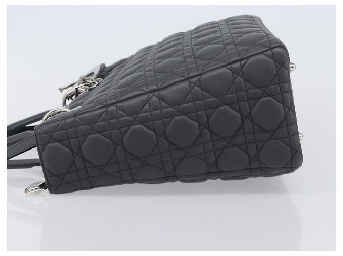 Christian Dior Lamb Skin Canage Lady Dior Hand Bag 2way Gray - vista 5