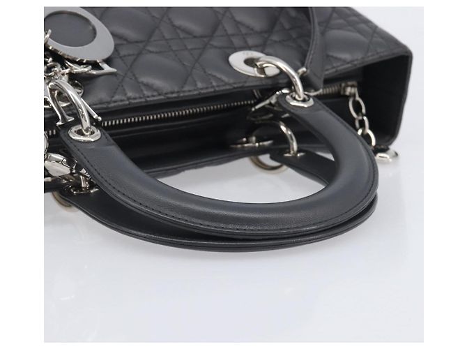 Christian Dior Lamb Skin Canage Lady Dior Hand Bag 2way Gray - vista 7