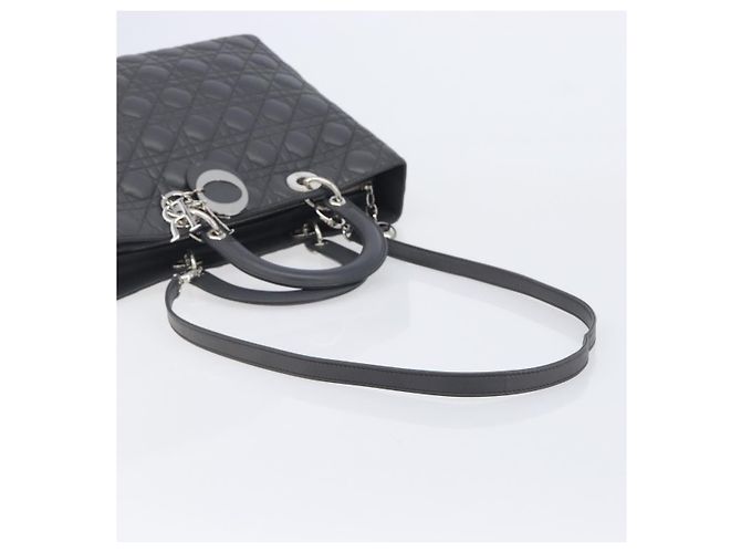 Christian Dior Lamb Skin Canage Lady Dior Hand Bag 2way Gray - vista 9