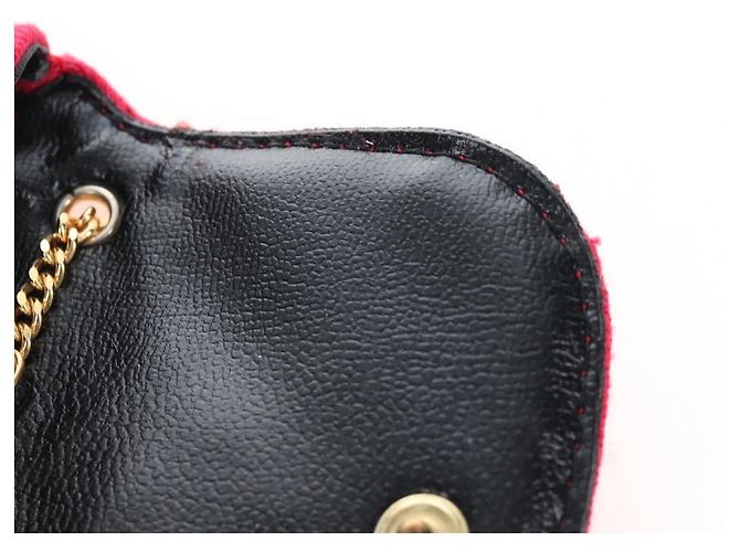CHANEL Matelasse Chain Shoulder Pouch Cotton Red Gold CC - vista 10