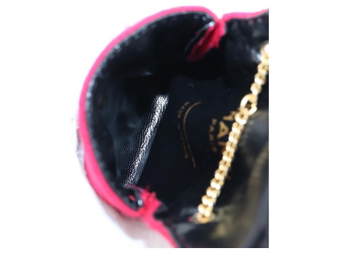 CHANEL Matelasse Chain Shoulder Pouch Cotton Red Gold CC - vista 11