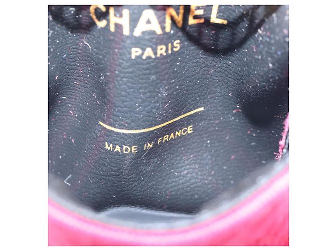 CHANEL Matelasse Chain Shoulder Pouch Cotton Red Gold CC - vista 12