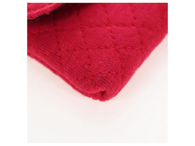 CHANEL Matelasse Chain Shoulder Pouch Cotton Red Gold CC - vista 15