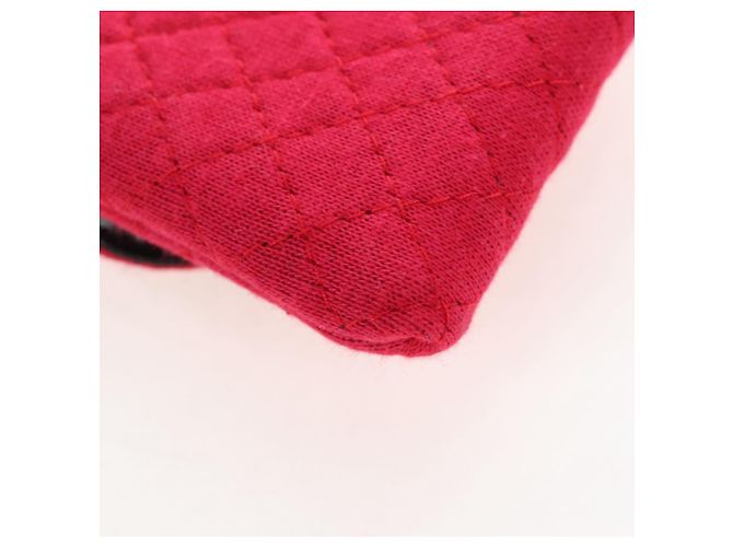 CHANEL Matelasse Chain Shoulder Pouch Cotton Red Gold CC - vista 17
