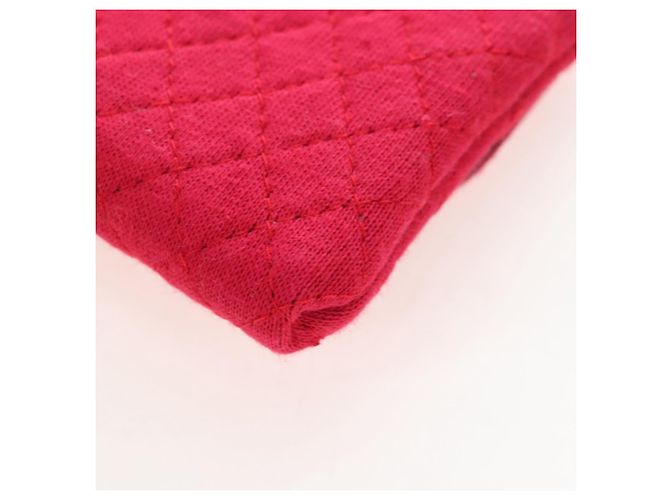 CHANEL Matelasse Chain Shoulder Pouch Cotton Red Gold CC - vista 18