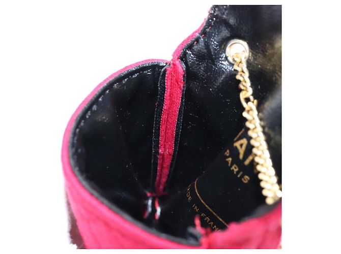 CHANEL Matelasse Chain Shoulder Pouch Cotton Red Gold CC - vista 23