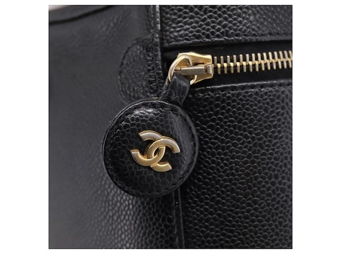 CHANEL Vanity Hand Bag Caviar Skin Black Gold CC - vista 17