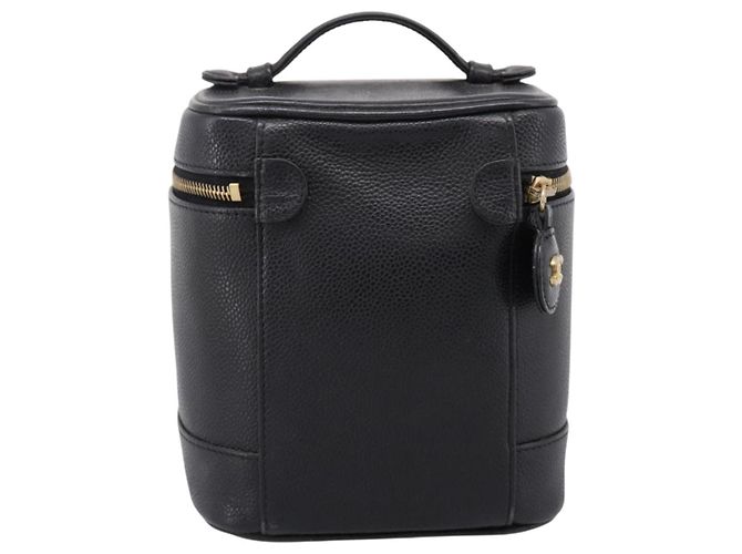 CHANEL Vanity Hand Bag Caviar Skin Black Gold CC - vista 2