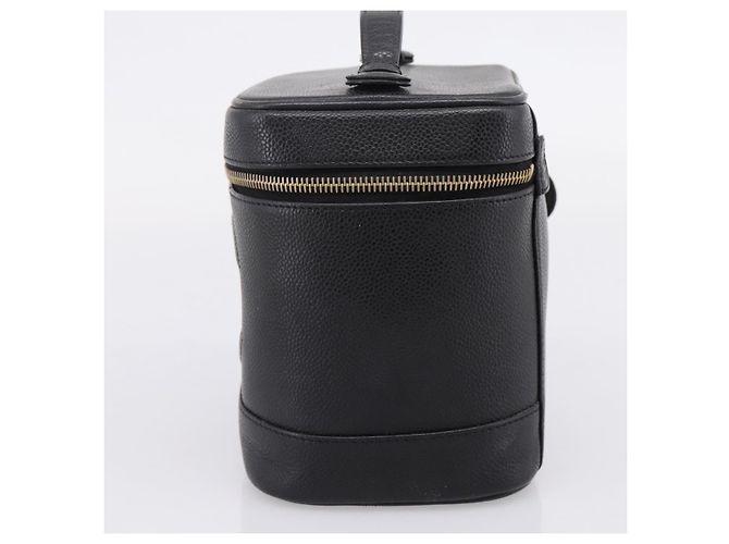 CHANEL Vanity Hand Bag Caviar Skin Black Gold CC - vista 4