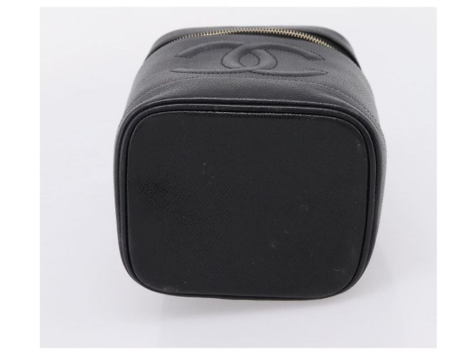 CHANEL Vanity Hand Bag Caviar Skin Black Gold CC - vista 5