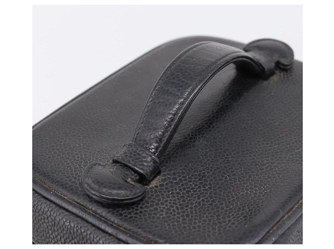 CHANEL Vanity Hand Bag Caviar Skin Black Gold CC - vista 7