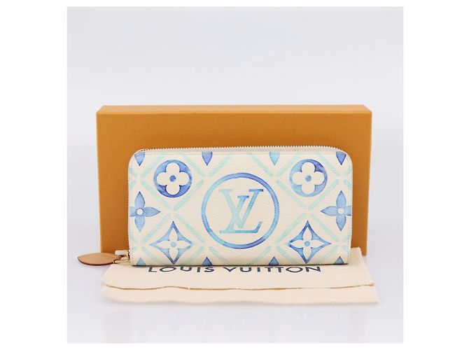 LOUIS VUITTON Monogram Tiles Zippy Wallet Long Wallet Blue M83624 - vista 12