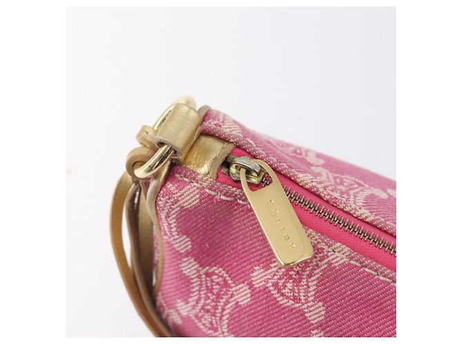 Céline CELINE Macadam Hand Bag Canvas Pink Gold Tone - vista 10
