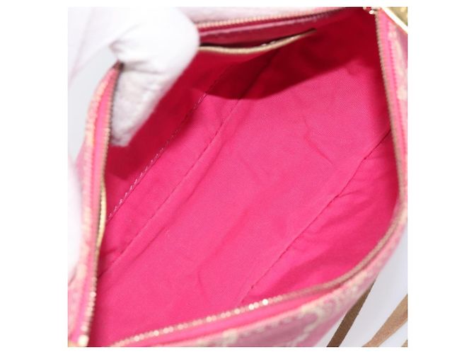 Céline CELINE Macadam Hand Bag Canvas Pink Gold Tone - vista 11