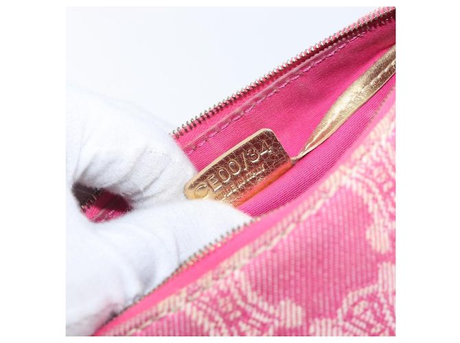 Céline CELINE Macadam Hand Bag Canvas Pink Gold Tone - vista 12