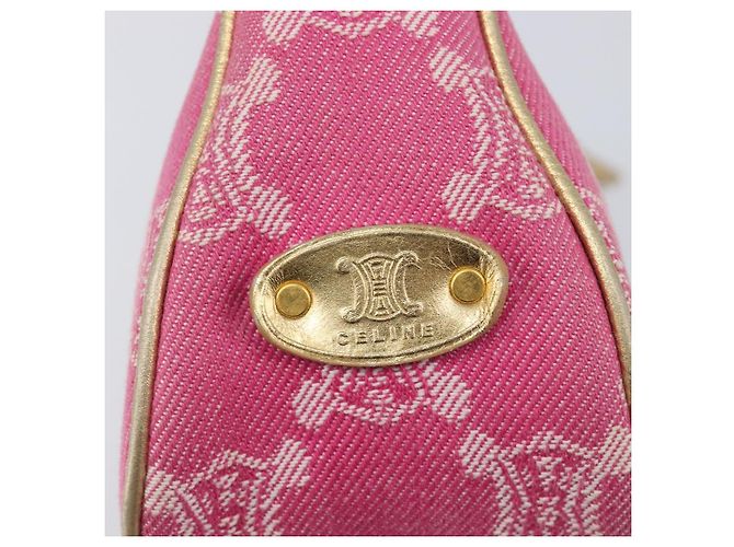 Céline CELINE Macadam Hand Bag Canvas Pink Gold Tone - vista 19