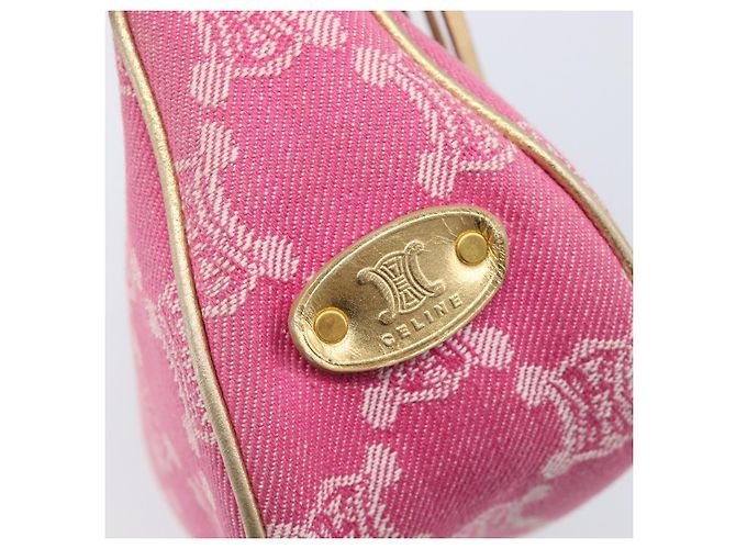 Céline CELINE Macadam Hand Bag Canvas Pink Gold Tone - vista 20