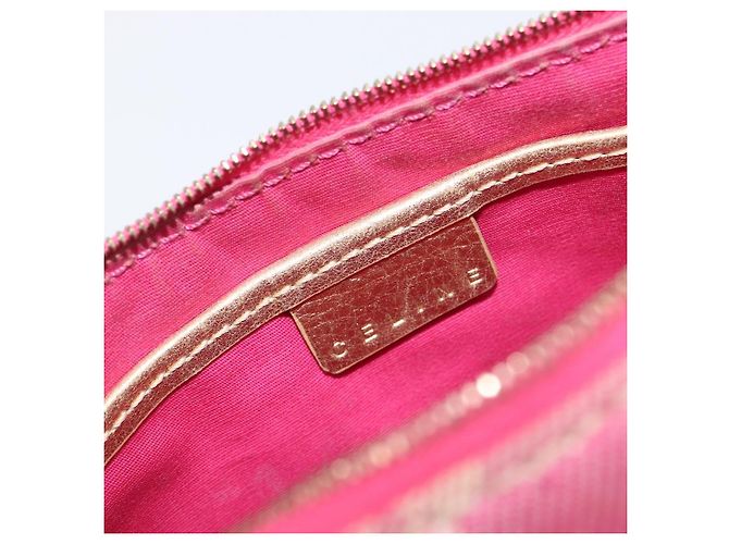 Céline CELINE Macadam Hand Bag Canvas Pink Gold Tone - vista 21