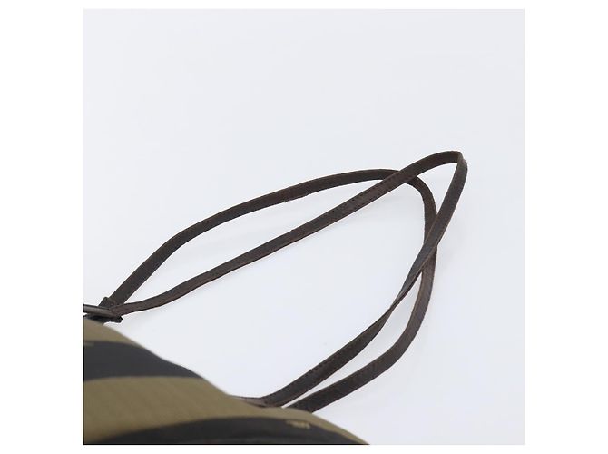 FENDI Pecan Tote Bag Canvas Black Khaki - vista 14