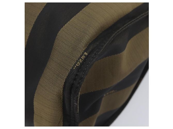 FENDI Pecan Tote Bag Canvas Black Khaki - vista 15