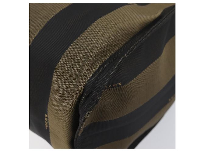 FENDI Pecan Tote Bag Canvas Black Khaki - vista 17