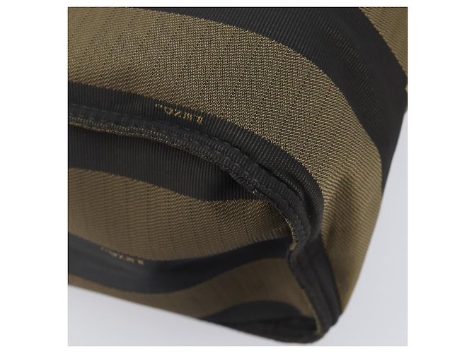 FENDI Pecan Tote Bag Canvas Black Khaki - vista 18